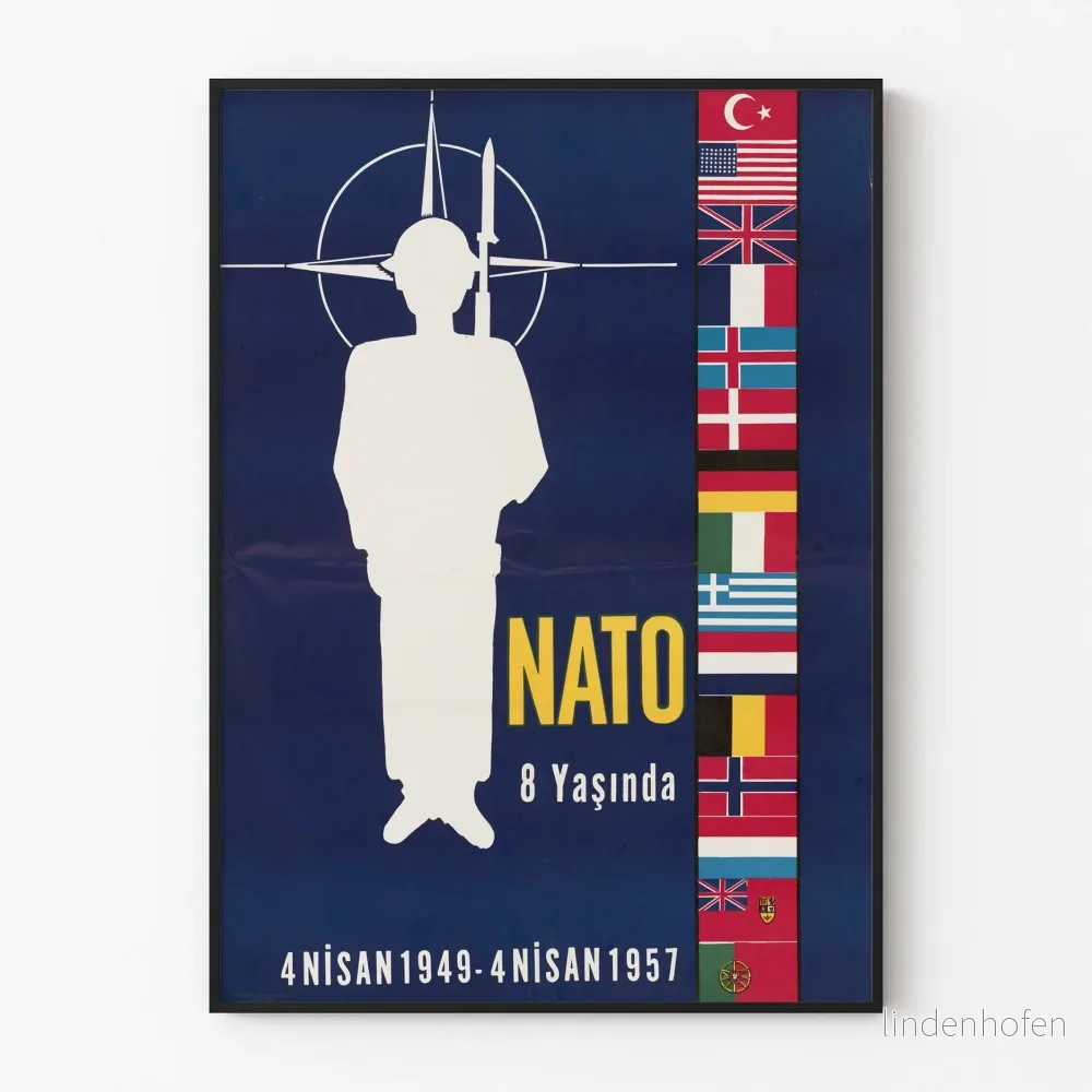 Väggposter Födelsedag 8 år av NATO - Vintage väggdekorationposter