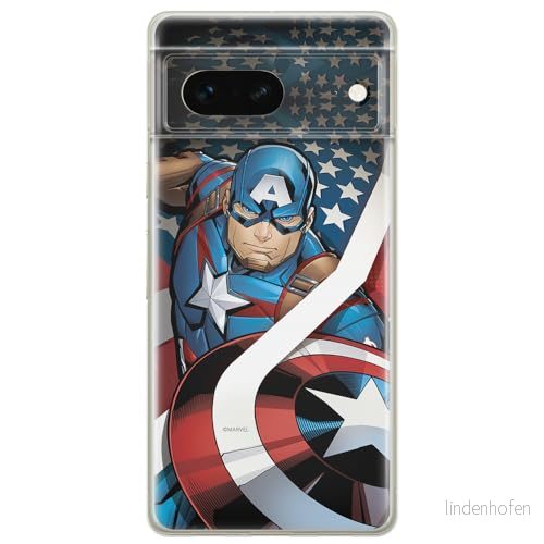 ERT GROUP mobiltelefonfodral för Google PIXEL 7 originalt och officiellt licensierat Marvel mönster Captain America 004 optimalt anpassad till formen på mobiltelefonen, fodral tillverkad av TPU plast 5905795159771