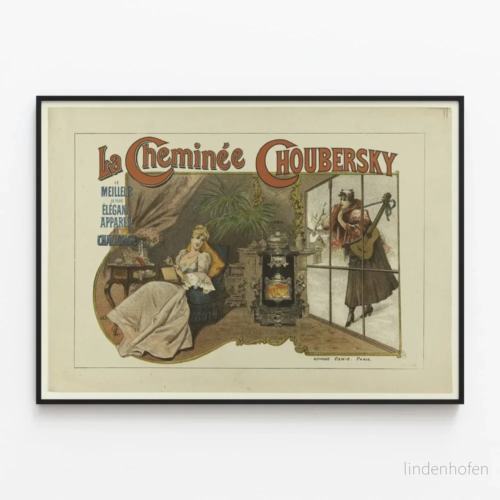 Vintageposter La Cheminée Choubersky för elegant väggdekoration