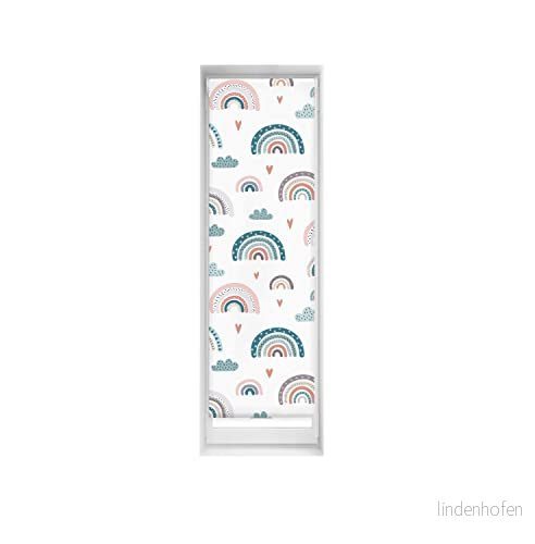 Blindecor Estor Barntryck Blackout Easyfix, Regnbåge Blå, 40 x 150 cm 8434363462007