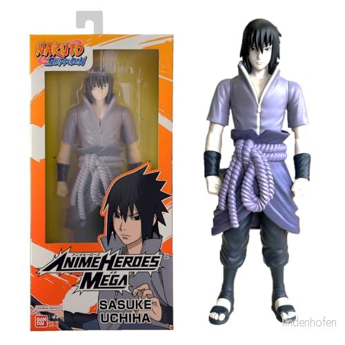 Bandai Anime Heroes Naruto Shippuden Mega figur 30 cm Sasuke Uchiwa Stor ledad mangafigur officiell licens leksak för barn 4 år och uppåt 38152 3296580381524