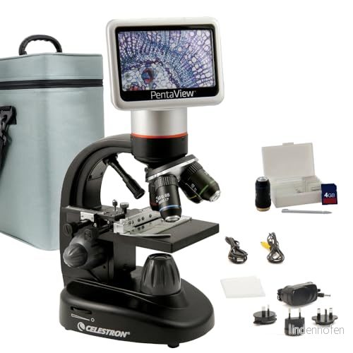 Celestron 44348 PentaView LCD digitalmikroskop, 40x60x förstoring, svart/silver 50234443487