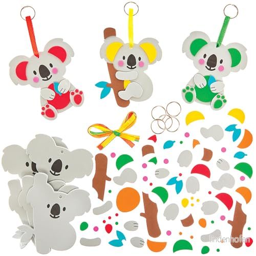 Baker Ross FN026 Koala mixa och matcha nyckelringar 8 pack, pyssel med för barn 5063067009824