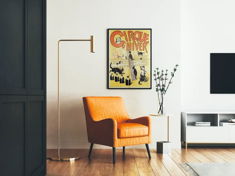 Cirque d'Hiver poster med illustration av katter och akrobater - Bild 2