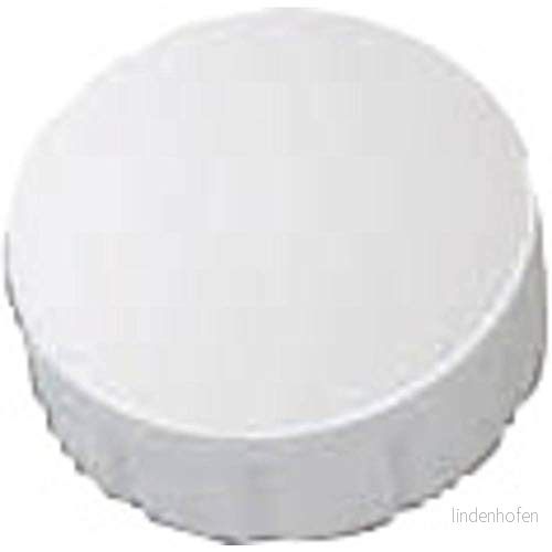Maul Mullsolid, Rundmagnet, Okrossbar Plast, 150 g Vidhäftningsförmåga, 15 x 7 mm, Vit, 6161502 4002390050326