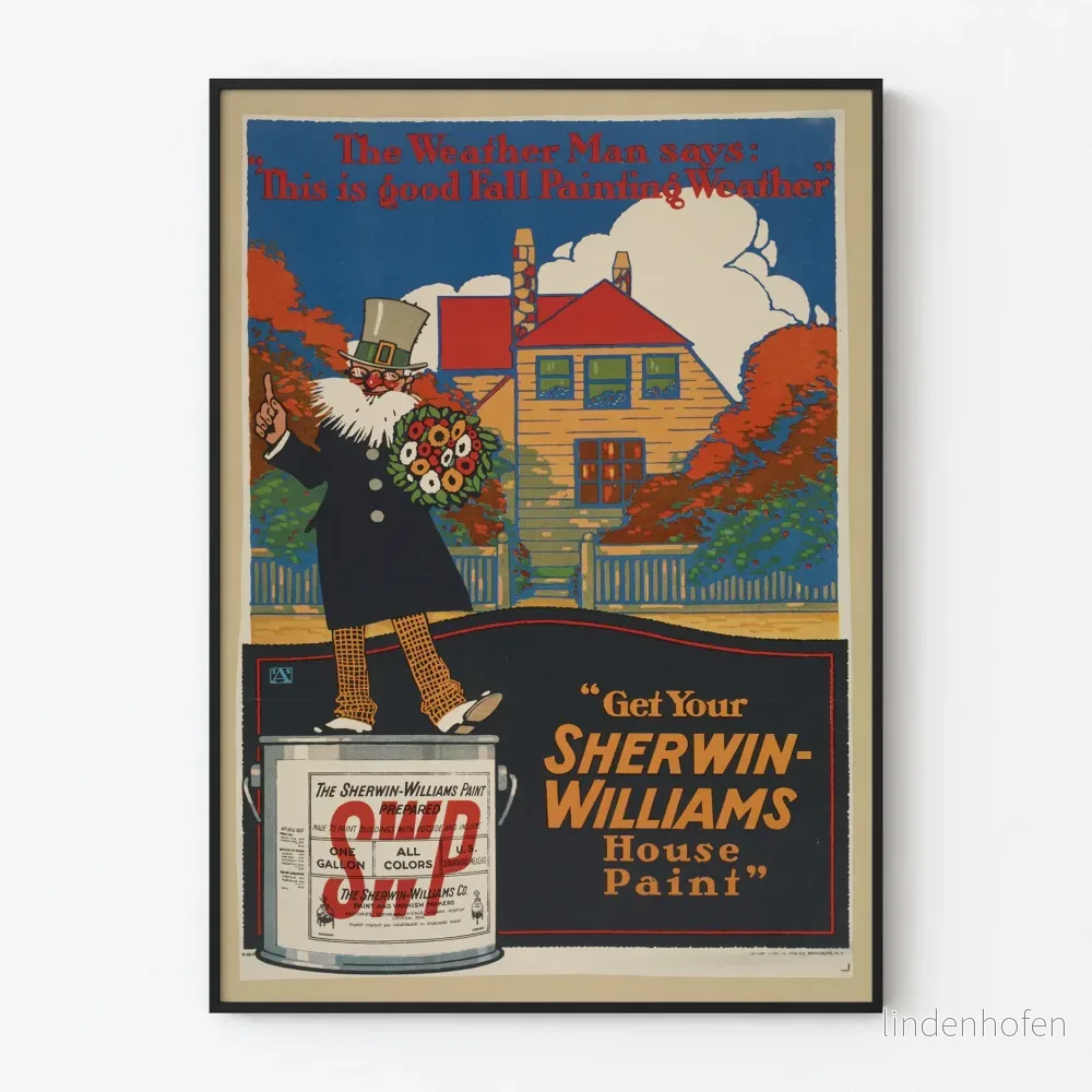 Vintageaffisch Sherwin-Williams Målarfärg Höst