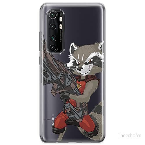 ERT GROUP mobiltelefonfodral för Xiaomi MI NOTE 10 Lite originalt och officiellt licensierat Marvel mönster Rocket 008 optimalt anpassad till formen på mobiltelefonen, gedeeltelijk transparant 5904805588198