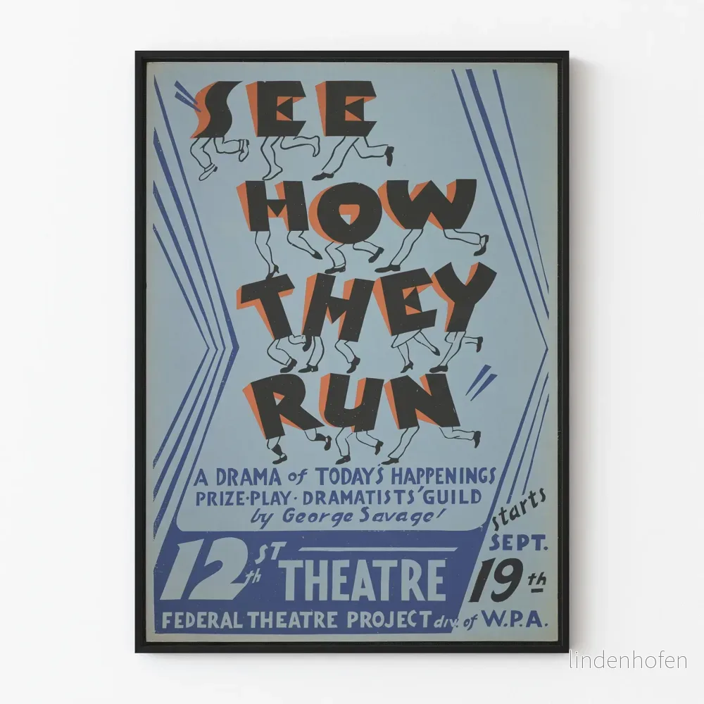 Vintage dekorativ poster See How They Run Teater