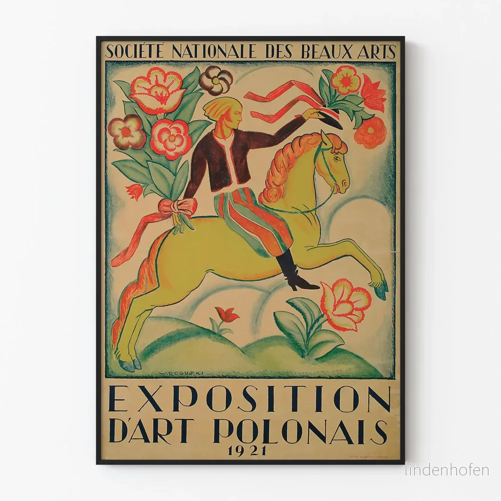 Vintageposter av Polsk konstutställning 1921, Nationala konstföreningen