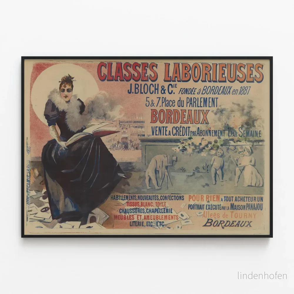 Vintage reklamposter för hårt arbetande klasser Bordeaux