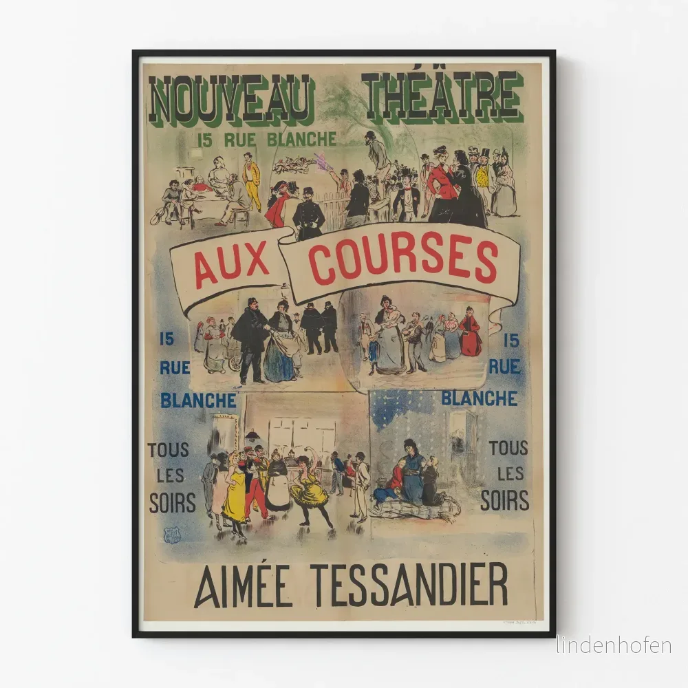 Vintageaffisch Nouveau Théâtre aux Courses - Aimée Tessandier