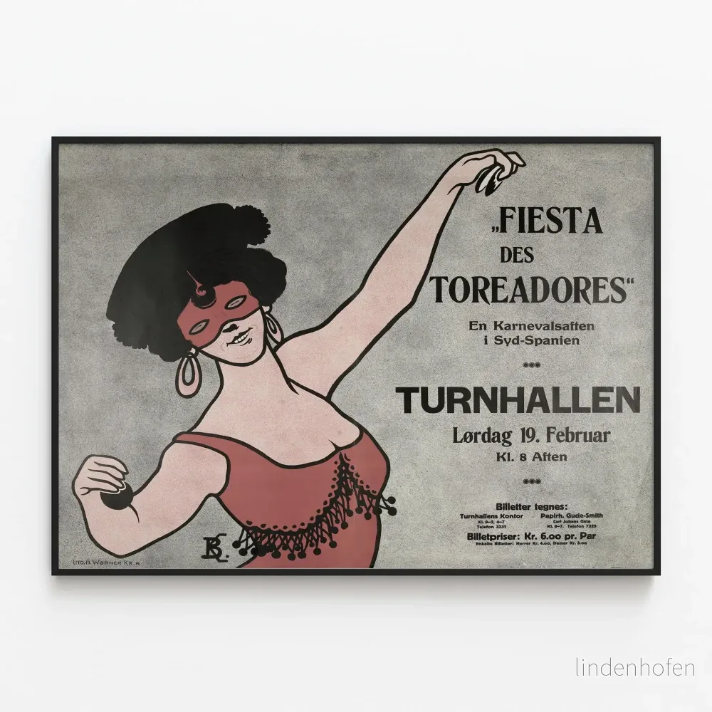 Vintageposter Fiesta des Toreadores Carnaval d'Espagne