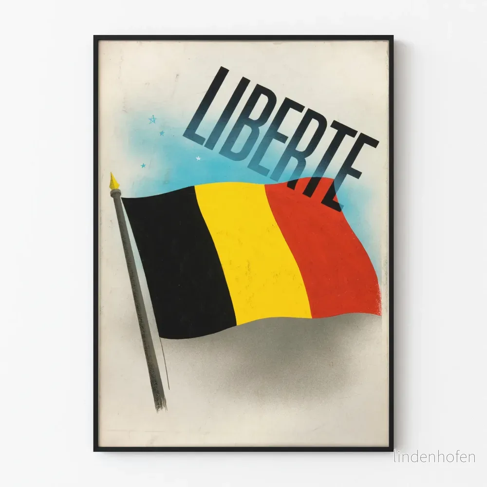 Dekorativ poster Liberté med belgisk flagga
