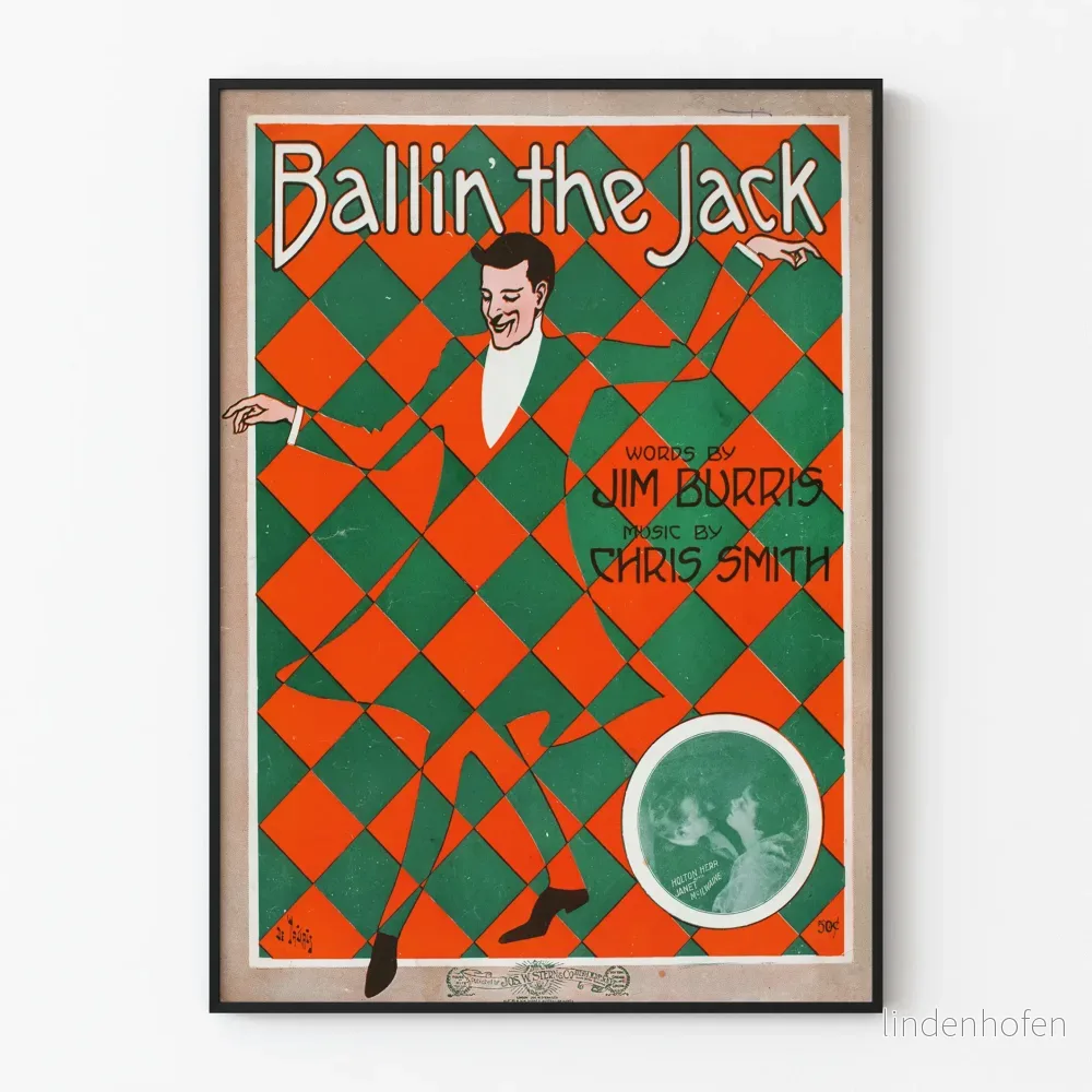 Vintageposter Ballin' the Jack med geometriskt motiv