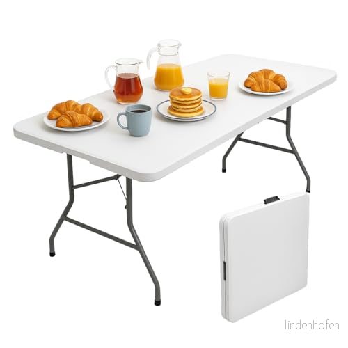 Brigros Fällbart trädgårdsbord perfekt som campingbord, buffé, kök Fällbara bord med platsbesparande handtag (180 x 70 74) 8052536525764