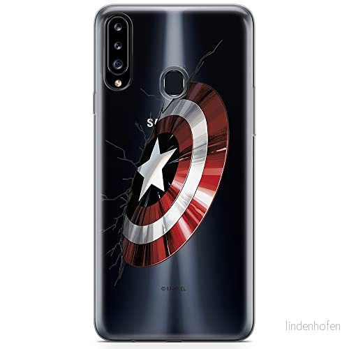 ERT GROUP mobiltelefonfodral för Samsung A20S originalt och officiellt licensierat Marvel mönster Captain America 023 optimalt anpassad till formen på mobiltelefonen, gedeeltelijk transparant 5904805437052
