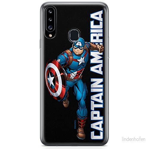 ERT GROUP mobiltelefonfodral för Samsung A20S originalt och officiellt licensierat Marvel mönster Captain America 030 optimalt anpassad till formen på mobiltelefonen, fodral tillverkad av TPU plast 5904805323294
