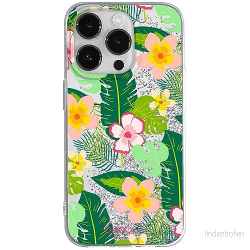 ERT GROUP mobiltelefonfodral för Apple Iphone 14 PRO MAX originalt och officiellt licensierat Babaco mönster Flowers 019 optimalt anpassad till formen på mobiltelefonen, med glitter overflow effekt 5905511596996