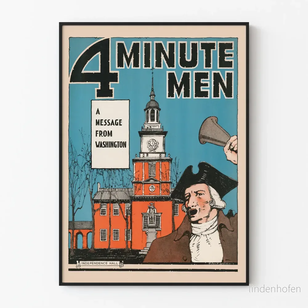 Vintageposter 4 Minute Men - Meddelande från Washington