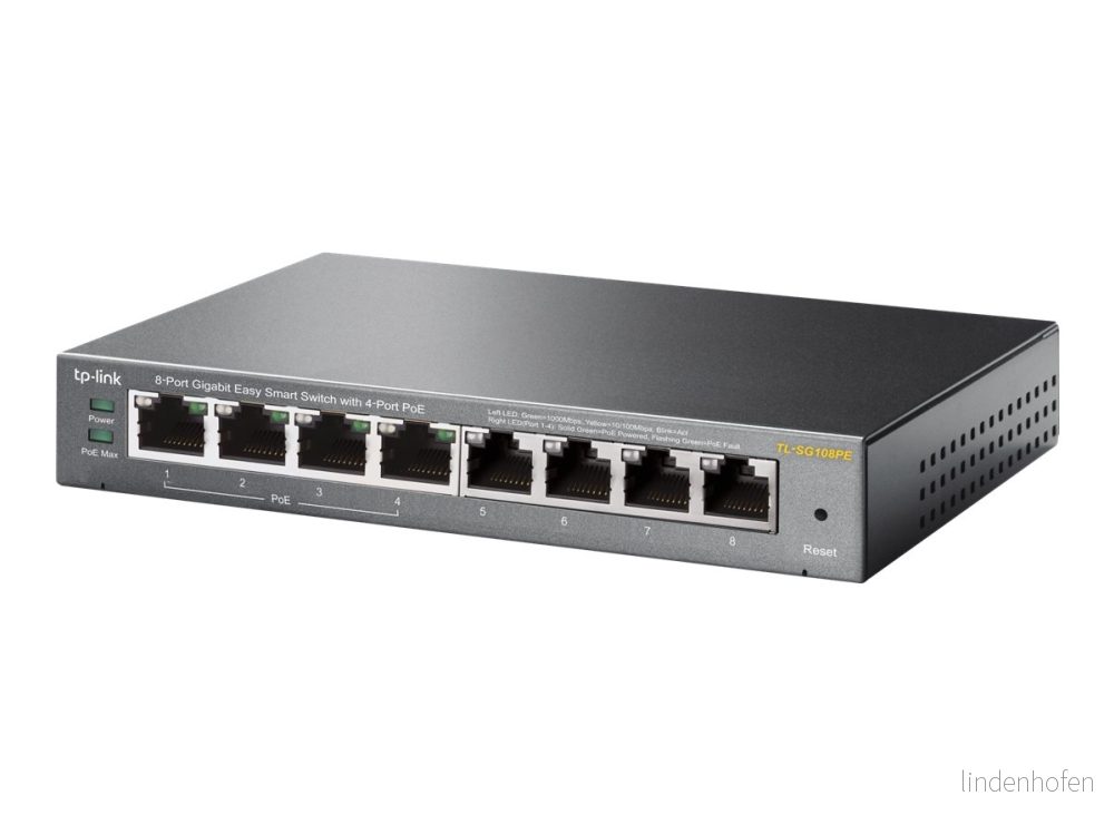 TP-Link TL-SG108PE 8-Port Gigabit Easy Smart Switch - 4 PoE+ 6935364094744