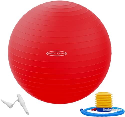 BalanceFrom anti bristande och halkfri träningsboll yogaboll fitnessboll förlossningsboll med snabb pump, 0,9 kg kapacitet (6875 cm, XL, röd) 810963031955