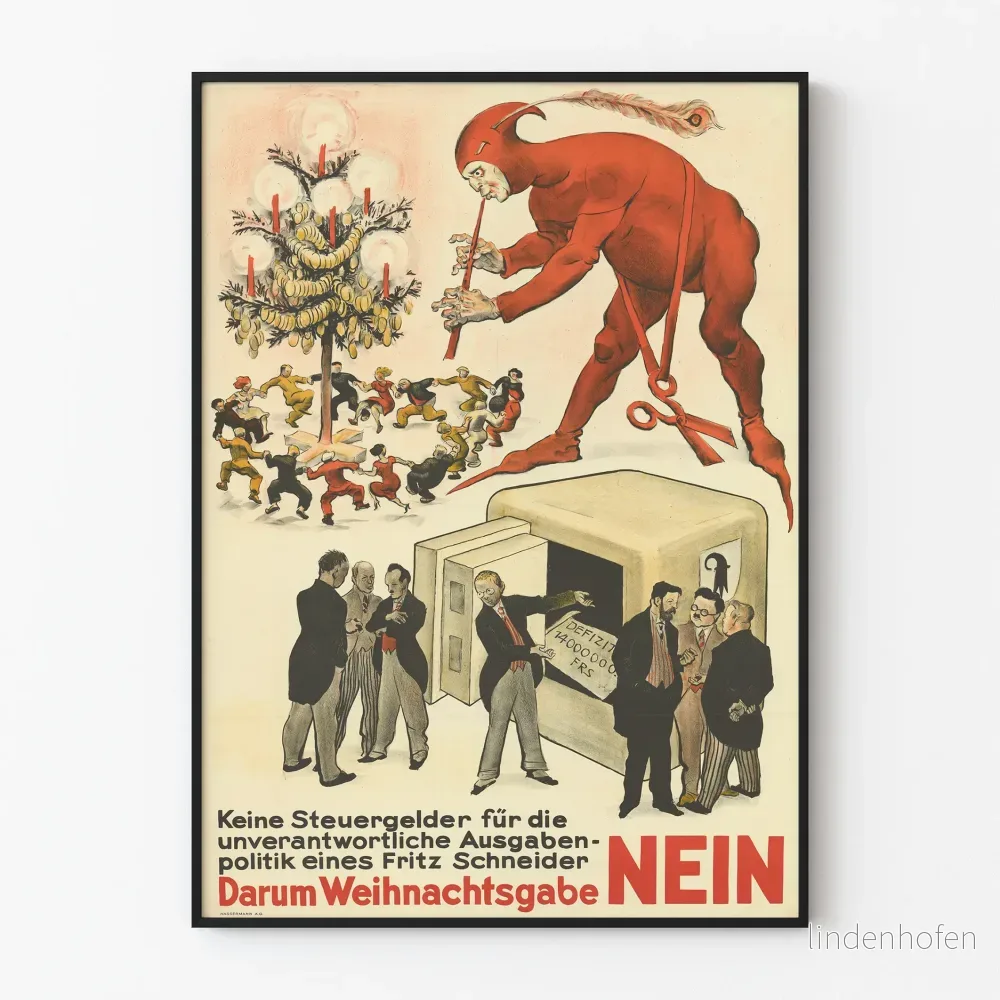 Vintage politisk poster - Protest mot oansvarig budgethantering