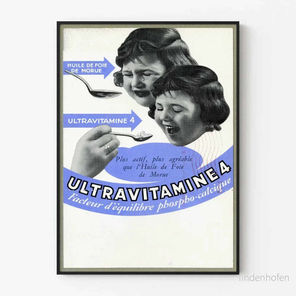 Vintage reklamposter Ultravitamines 4 för väggdekoration