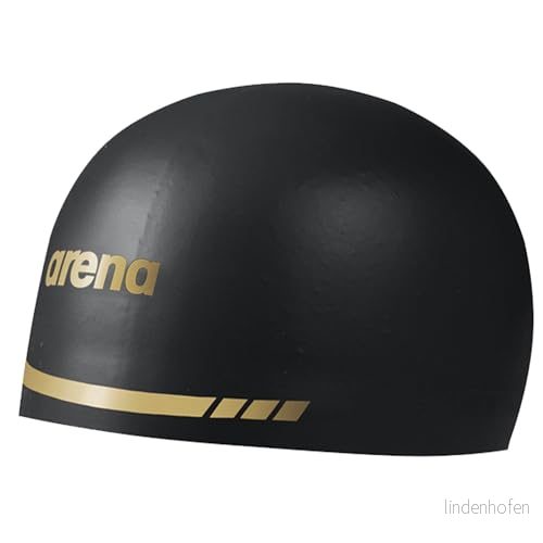 Arena 3D mjuk USA unisex siluva för vuxna hållbar skrynkelfri poolträning och tävlingssimtillbehör, svart/guld, extra stor 3468336981887