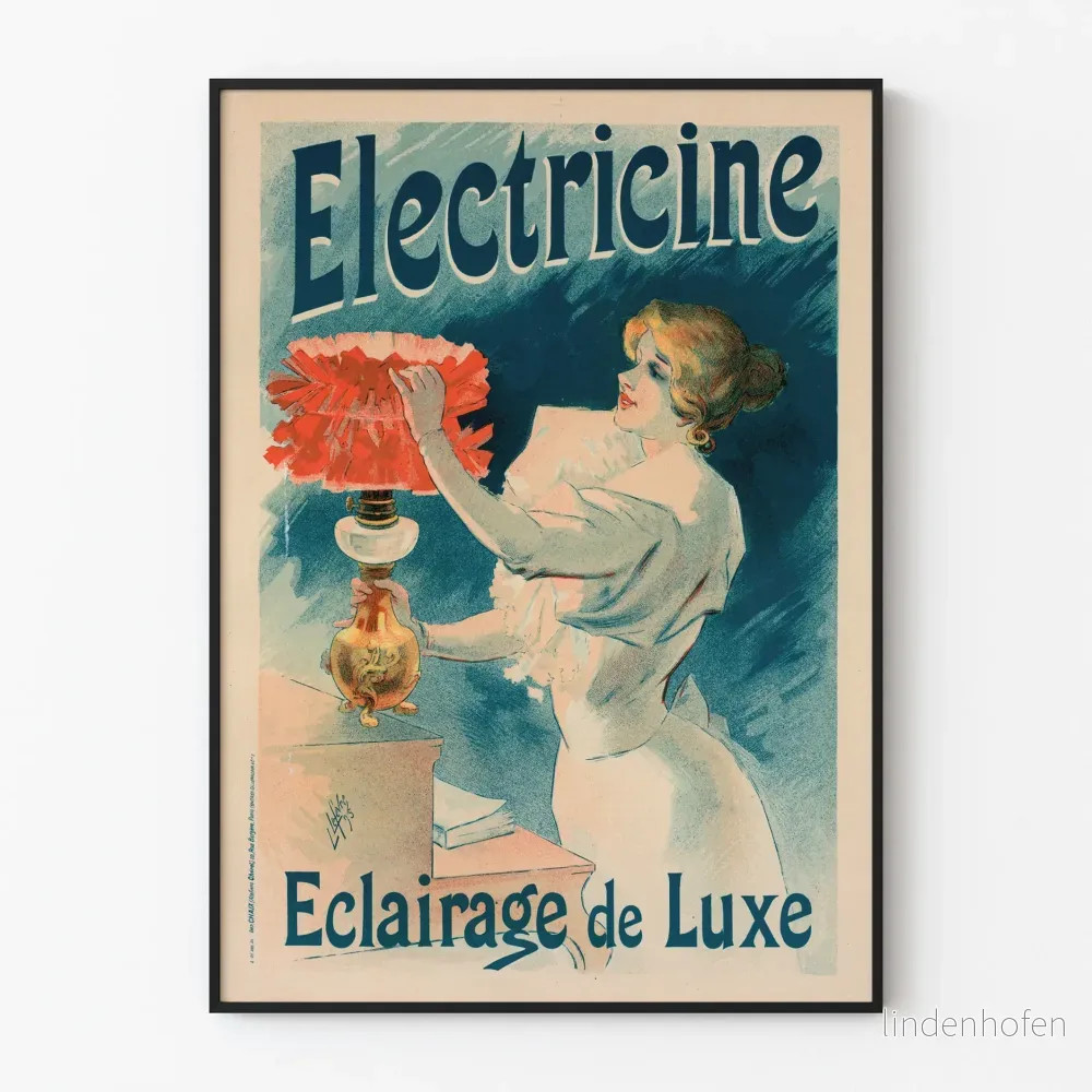Vintageaffisch Electricine - Väggdekoration Lyxig Belysning