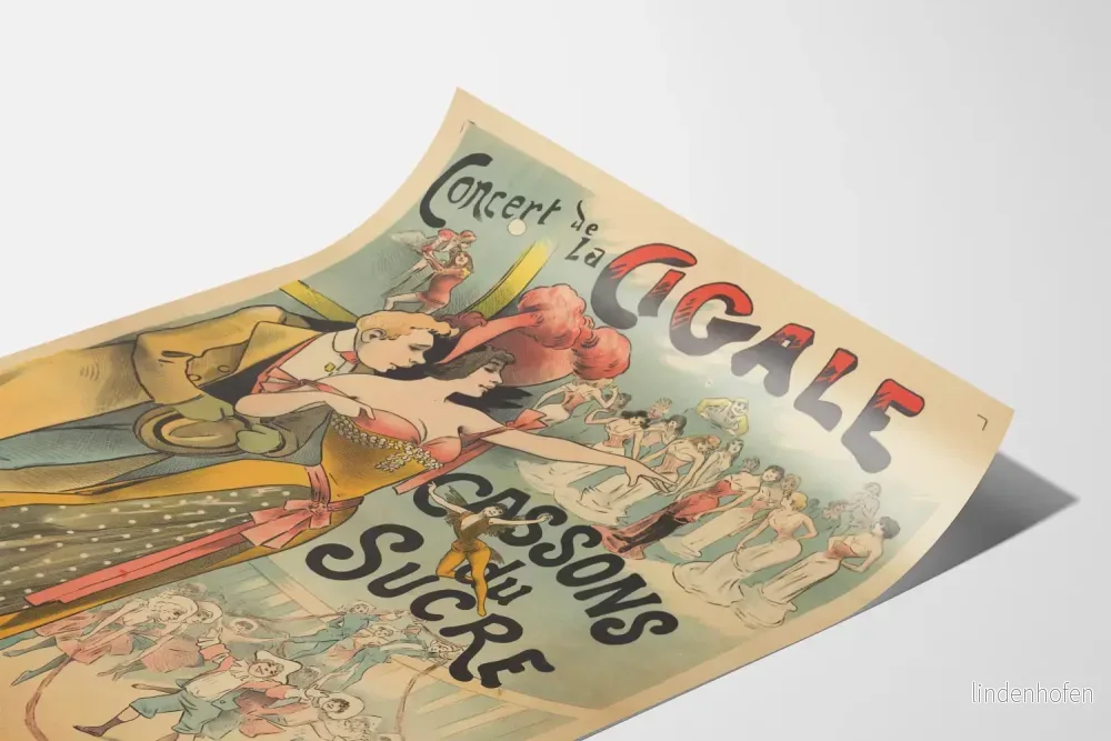 Vintageposter av Concert de la Cigale - Krossa sockret väggdekoration - Bild 3