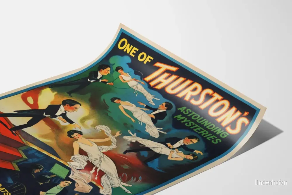 Vintageposter Thurston's Förbluffande mysterier för väggdekoration - Bild 3