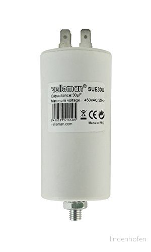 VS ELECTRONIC 146060 MKP anslutningskondensator, 30 µF, 450 V SUE30U 5410329414405