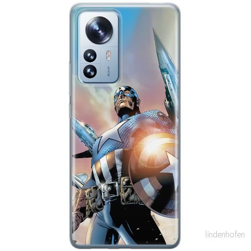 ERT GROUP mobiltelefonfodral för Xiaomi 12 PRO originalt och officiellt licensierat Marvel mönster Captain America 015 anpassad till formen på mobiltelefonen, fodral tillverkad av TPU plast 5905511515430