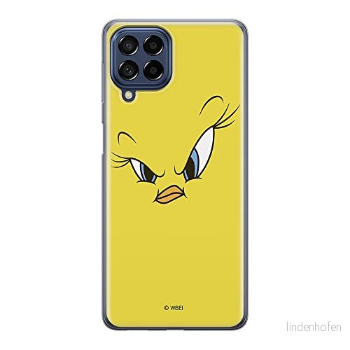 ERT GROUP mobiltelefonfodral för Samsung M33 5G originalt och officiellt licensierat Looney Tunes mönster Tweety 001 optimalt anpassad till formen på mobiltelefonen, fodral tillverkad av TPU plast 5905511349363