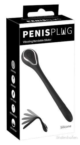 Penisplug Vibrerande böjbar dilatator, Svart/Silver, 13,5 cm 4024144183401