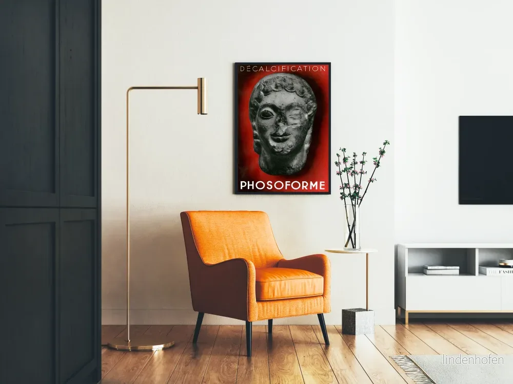Vintageposter för avkalkning med Phosoforme, skulpterad huvud - Bild 2