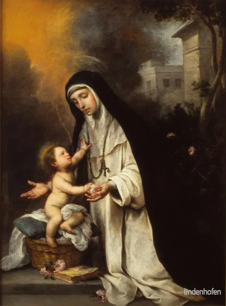 Målning av Sankt Rosa av Lima - Bartolomé Esteban Murillo | Konsttryck - Bild 2