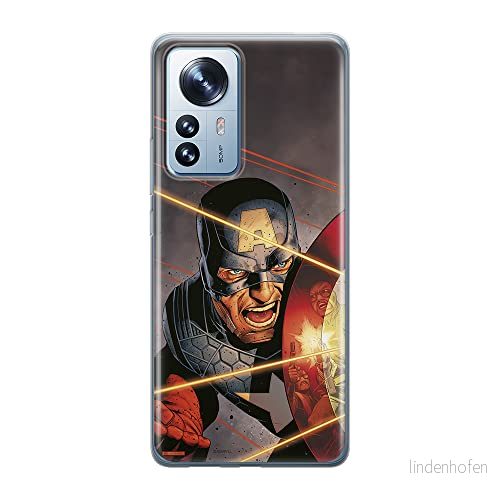 ERT GROUP mobiltelefonfodral för Xiaomi 12 PRO originalt och officiellt licensierat Marvel mönster Captain America 007 anpassad till formen på mobiltelefonen, fodral tillverkad av TPU plast 5905511514358