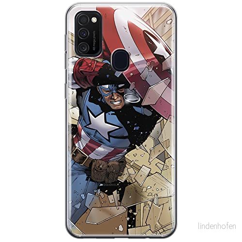 ERT GROUP mobiltelefonfodral för Samsung M21 originalt och officiellt licensierat Marvel mönster Captain America 021 optimalt anpassad till formen på mobiltelefonen, fodral tillverkad av TPU plast 5903537836911