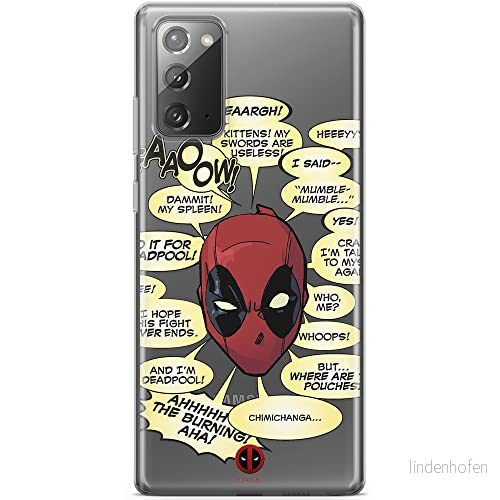 ERT GROUP mobiltelefonfodral för Samsung GALAXY NOTE 20 originalt och officiellt licensierat Marvel mönster Deadpool 008 optimalt anpassad till formen på mobiltelefonen, gedeeltelijk transparant 5903040458945