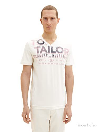 TOM TAILOR Herr T shirt 1035657, 18592 Vintage Beige, M 4065869884105