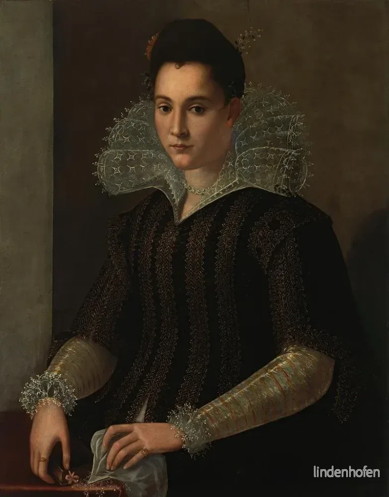 Målning Portrait av en dam - Alessandro Allori | Konsttryck - Bild 2