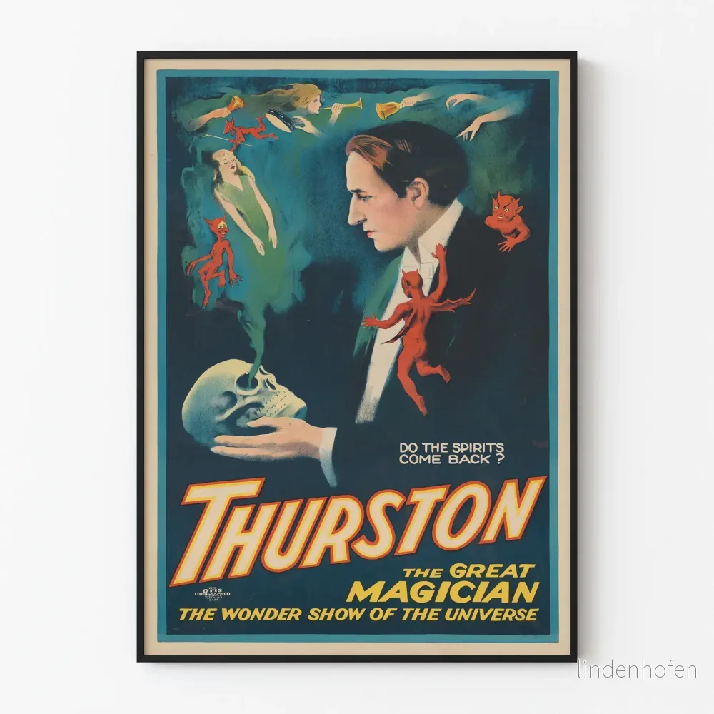 Vintageposter Thurston Den store magikern - Väggdekoration illusion och mysterium