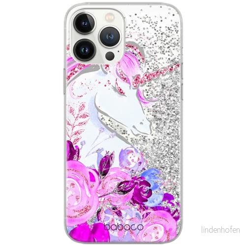 ERT GROUP mobiltelefonfodral för Apple Iphone 13 PRO originalt och officiellt licensierat Babaco mönster Unicorn 006 Vit optimalt anpassad till formen på mobiltelefonen, med glitter overflow effekt 5904805764523