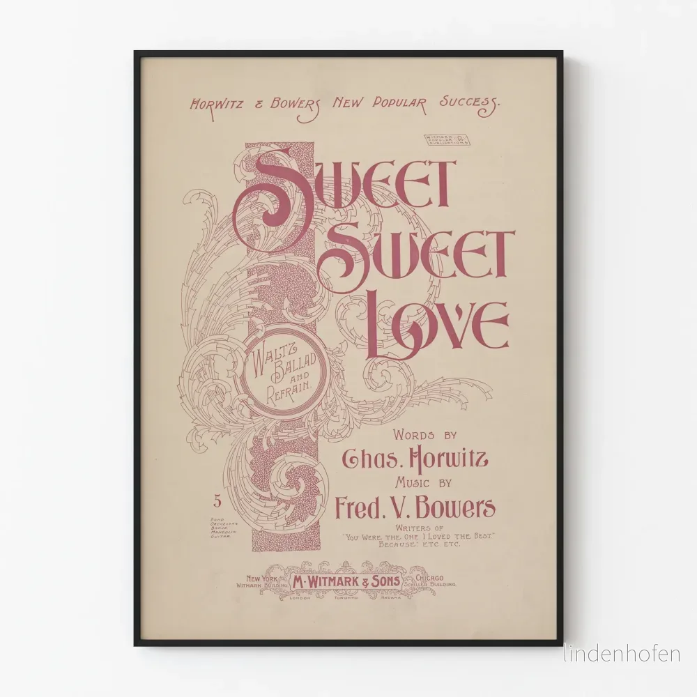 Vintageposter Sweet Sweet Love för väggdekoration