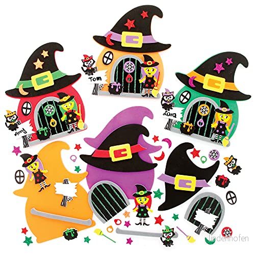 Baker Ross FE723 Häxdörrskit 4 pack, Halloween konst och hantverk för barn, gör dina egna dekorationer, kreativa aktiviteter 5051174122338