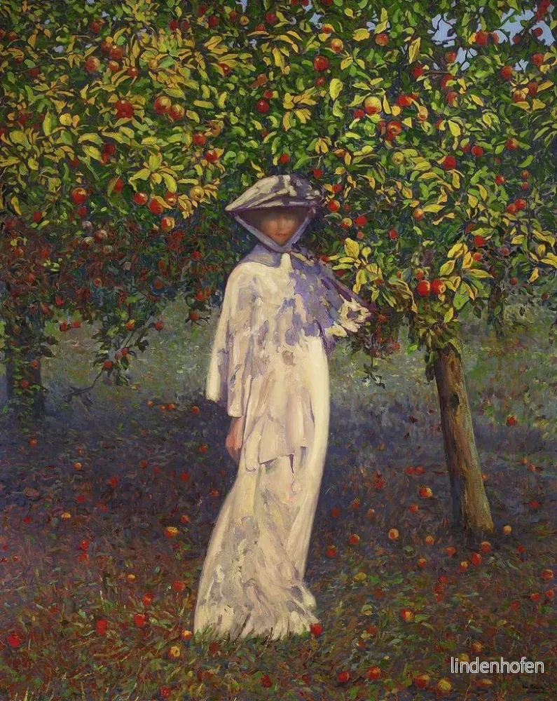 Målning Dame dans le jardin en automne - Léon Kamir - Kaufmann | Konsttryck - Bild 2