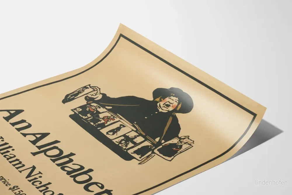 Vintage dekorativ poster An Alphabet av William Nicholson - Bild 3