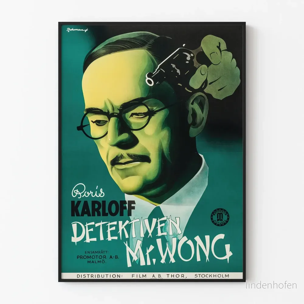 Vintageposter Mr. Wong detektiv - retro väggdekoration