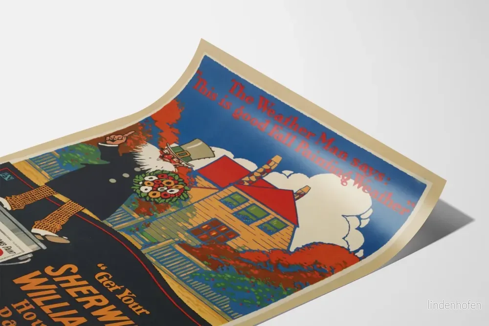 Vintageaffisch Sherwin-Williams Målarfärg Höst - Bild 3